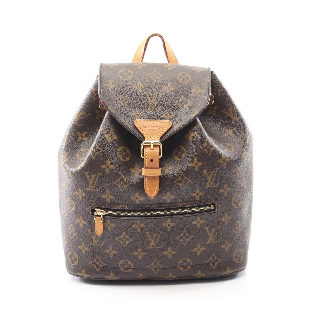 Louis Vuitton Montsouris Backpack Rucksack Canvas Leather Monogram Brown
